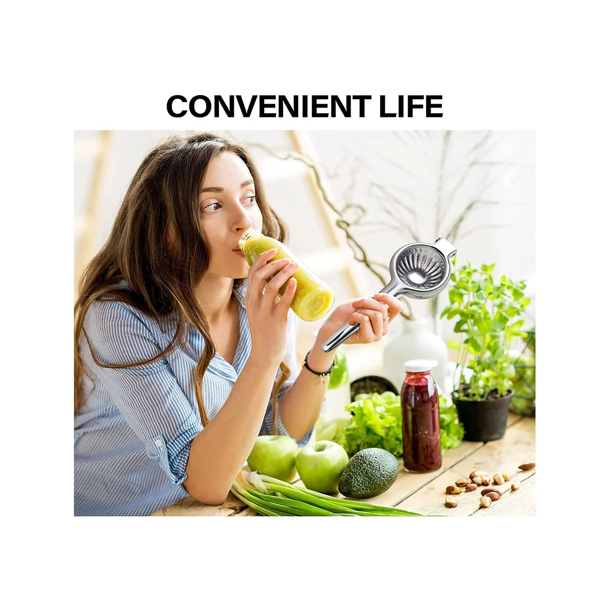 Exprimidor de limón, exprimidor Extra Manual de acero inoxidable con Metal sólido