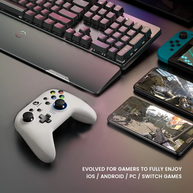 Controle sem fio GameSir T4 Pro Branco Bluetooth 2.4G para Nintendo — foto 2