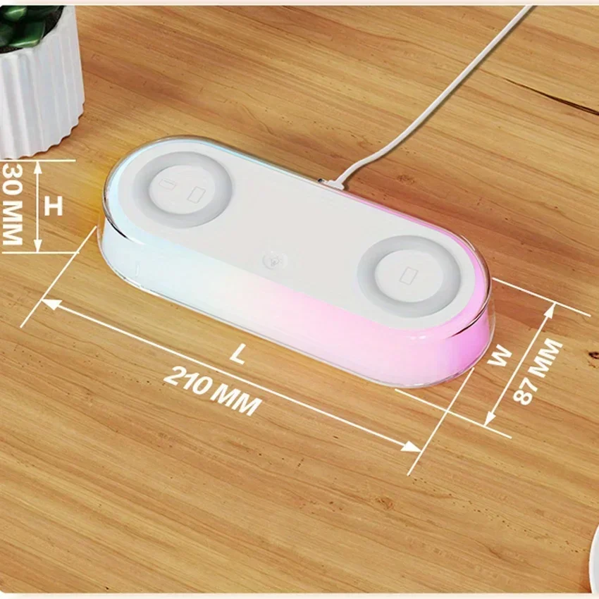 15W Multi-functional Wireless Charger Adjustable Nightlight Touch Mobile Phone Wireless Charger For All Mobile Phone Headphones