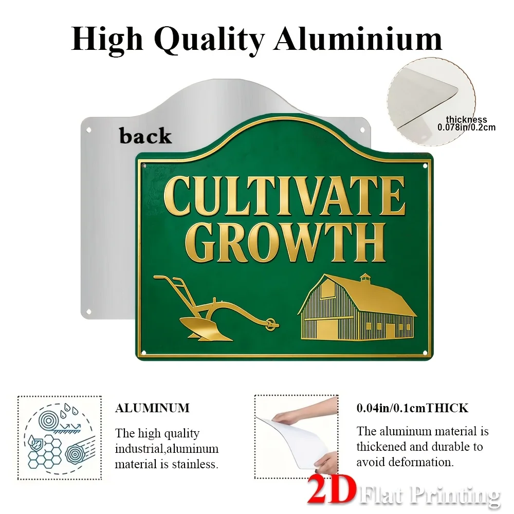 2D Flat, 1pc Farmhouse Wall Decor Suitable For Rural Home & Agricultural Decor - Metal Sign With 