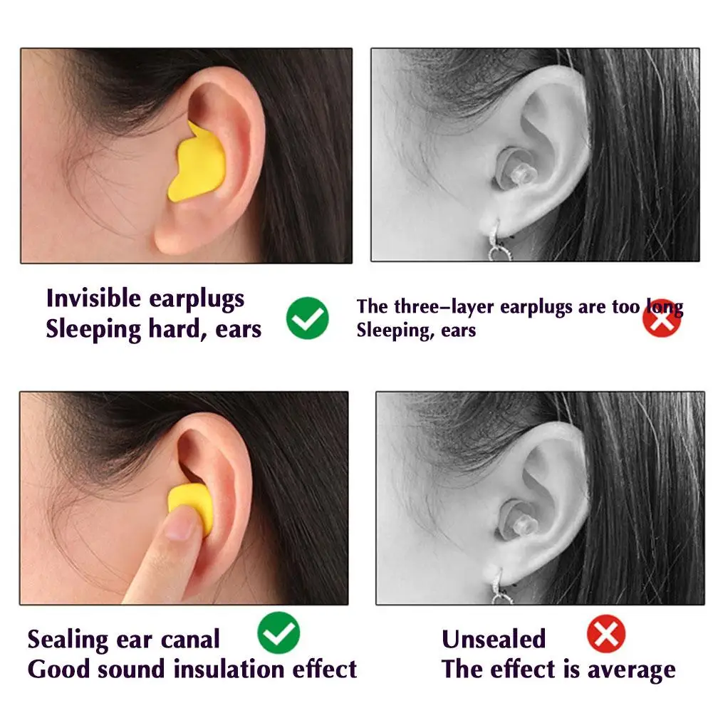 Anti-Noise Shaped Ear Plugs, redução de ruído, protetor anti-ronco macio, anti-ronco cuidados de saúde Earplug