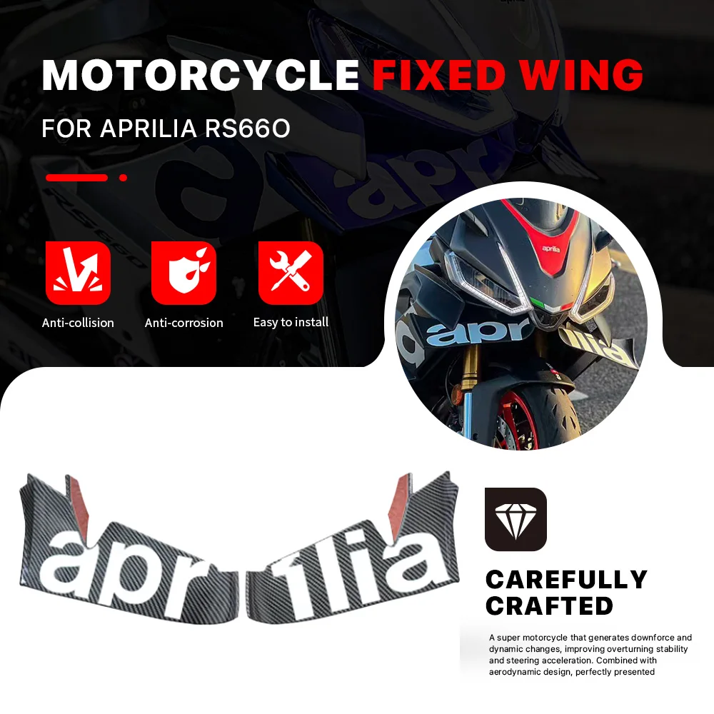 Motorcycle Fixed Wind Wing Spoiler For Aprilia RS660 RSV4 General Years Side Winglet Front Aerodynamic Wing Fairing Accessories