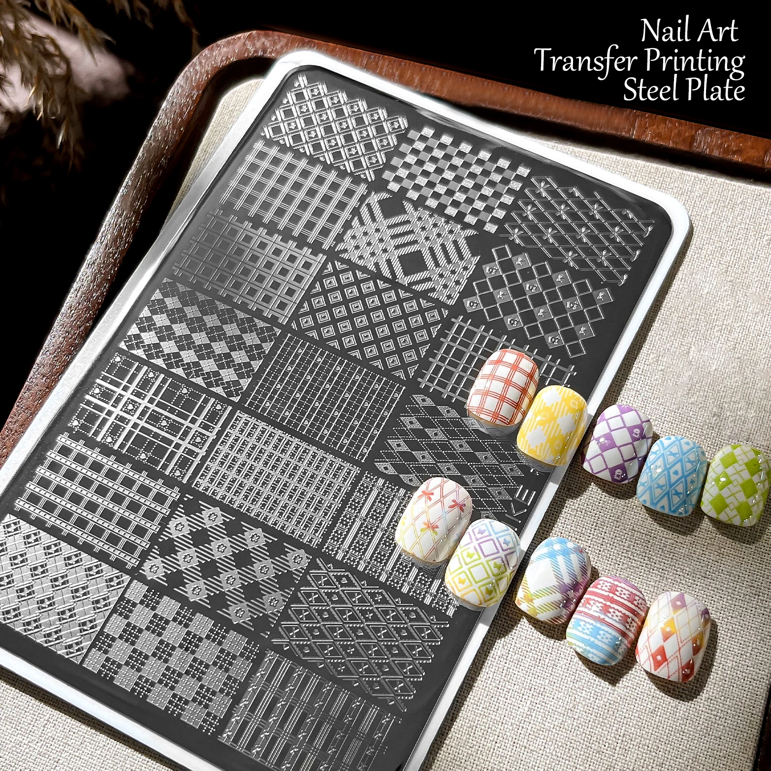 Grid Pattern Steel Plate Nail Art Transfer Printing Manicure Tools DIY Silicone Stamp Star Letter Leopard Bowknot Lace Templates