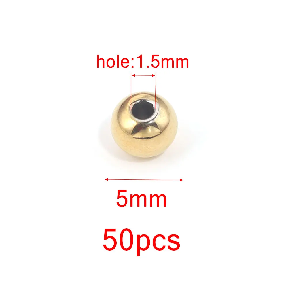20–100 Stück, 3, 4, 5, 6, 8 mm, Edelstahl-Abstandsperlen, runde Kugel, lose Rocailles für DIY-Armbänder, Schmuckherstellung, Zubehör