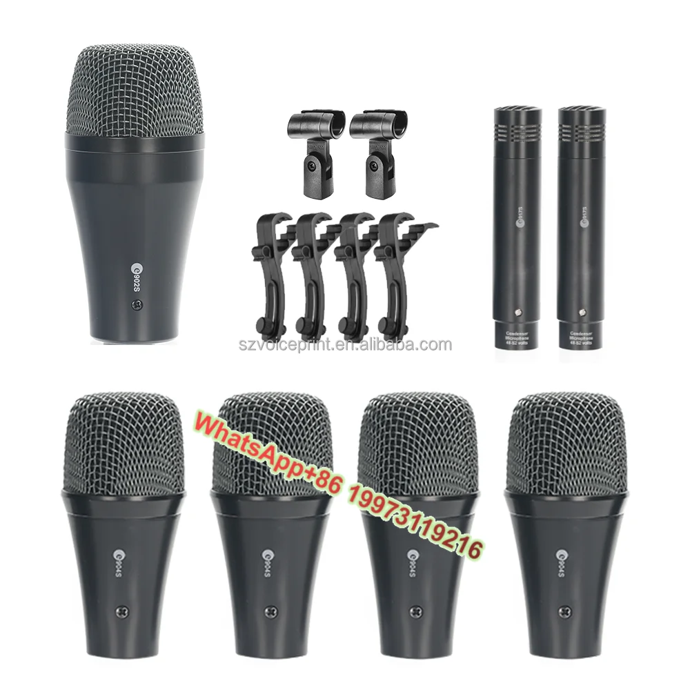 

E900 7 Drum Mic Kit Plastic Case E906 E904 E902 Recording Wired Dynamic Stage Drum Microphone Set Bass Instrument Kit Mic Drums