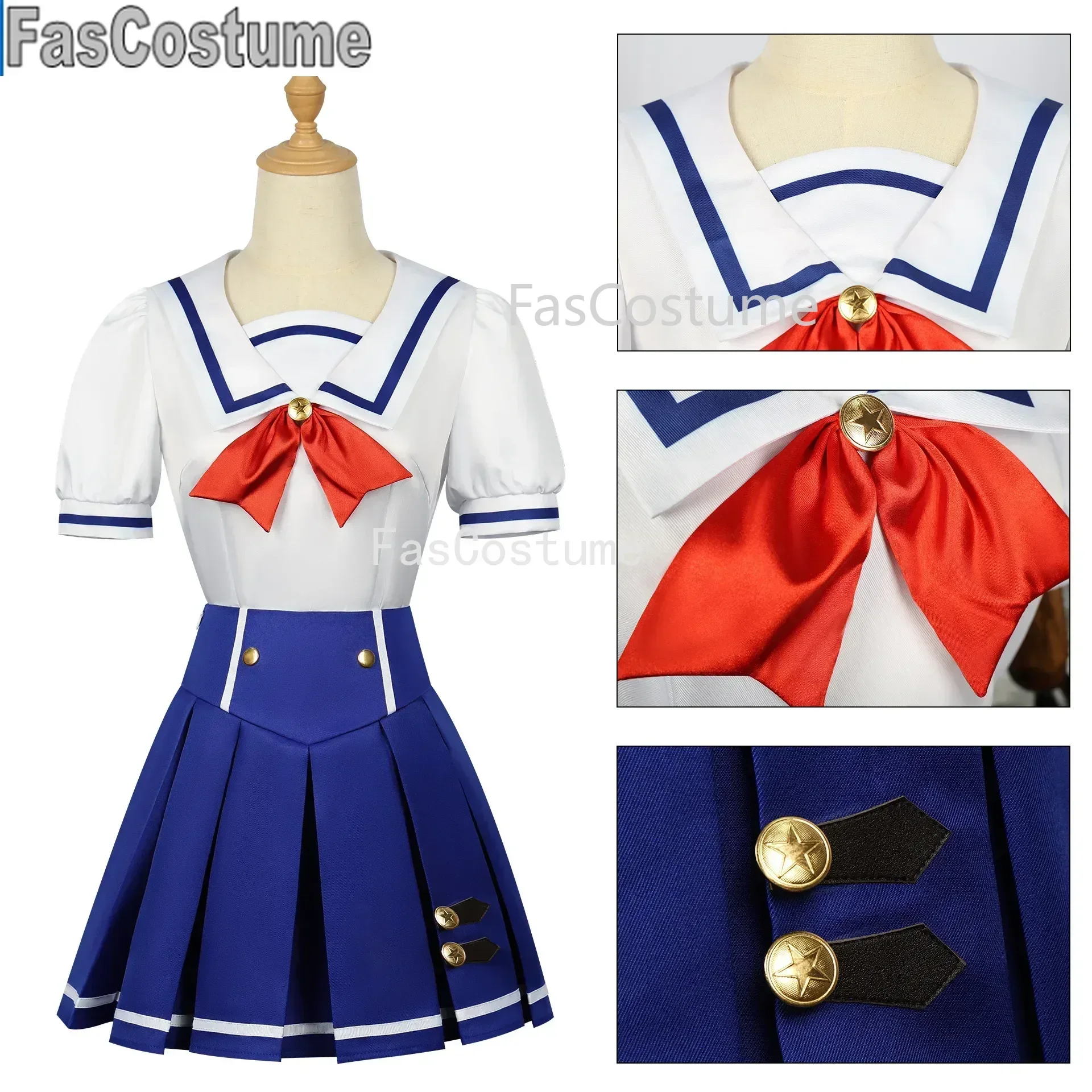 

Anime Aikatsu Hoshimiya Ichigo Cosplay Costume School Dress Summer Uniform Suit Halloween Party Role Play Outfit for Adult Girls