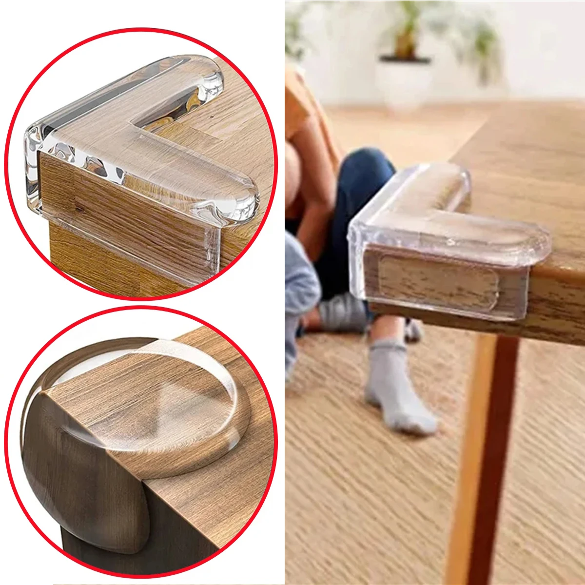 1 Pack/10Pcs Clear Table Corner Anti-collision Stickers Household Desk Dresser Coffee Table Furniture Sharp Corners Protectors