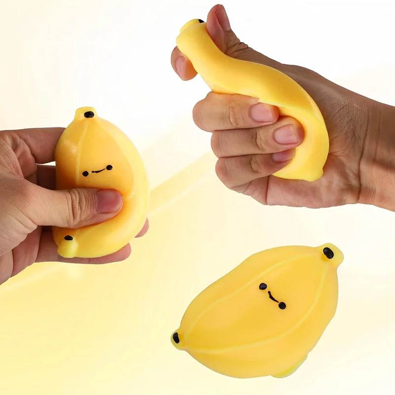 Jouets Squishy de Simulation de banane Taba, 3 couleurs, balles anti-Stress, jouet sensoriel pour adultes et enfants, cadeaux d'anniversaire, cadeaux de fête