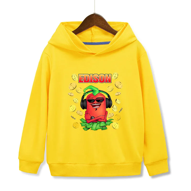 اديسون Pts الاطفال هوديس الخريف رقيقة طويلة الأكمام Эдиsson перец الصبي قمصان سويت شيرت بقلنسوة الفتيان الفتيات ملابس الكرتون غير رسمية #4