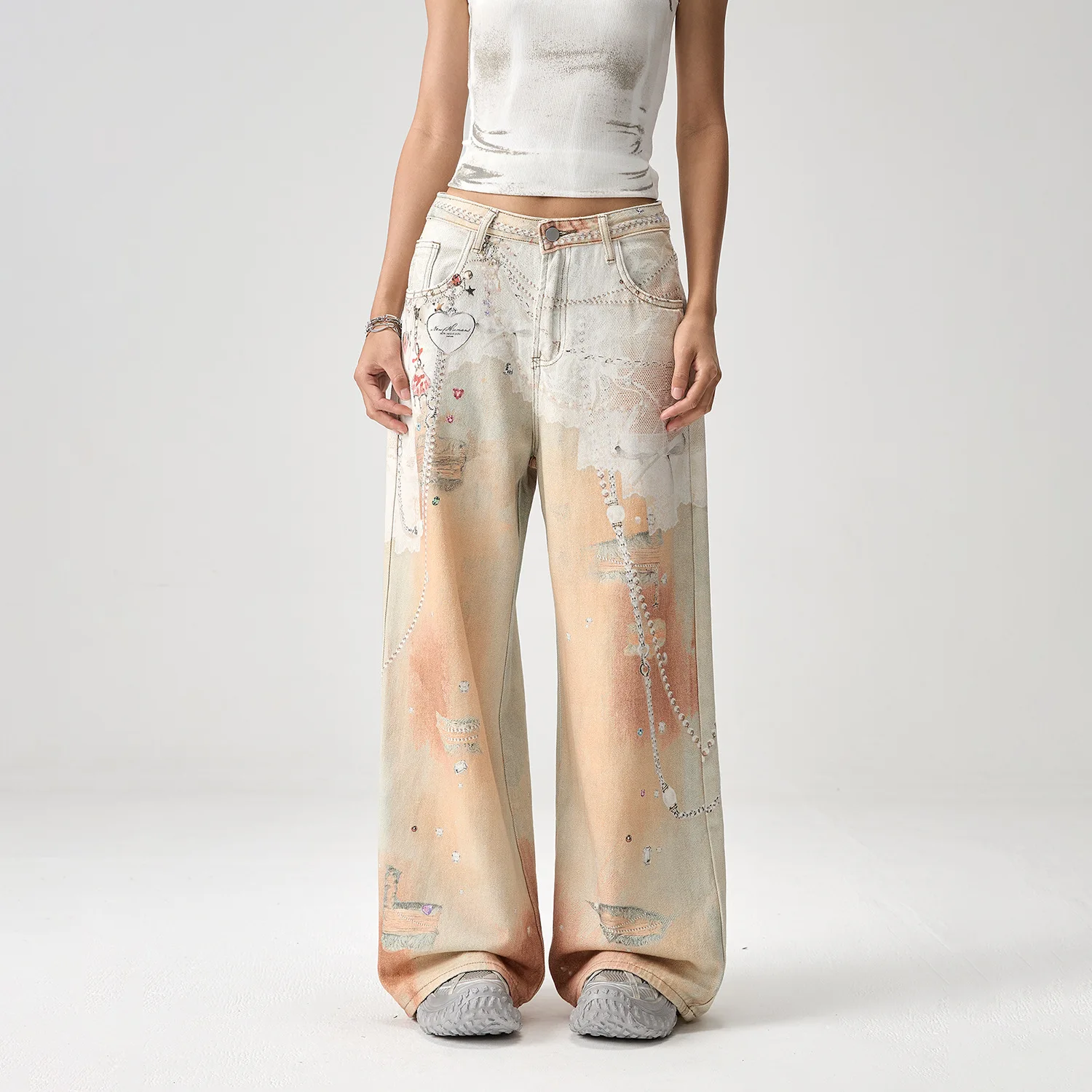 

new spring summer plus size brand female women girls high street wide leg jeans