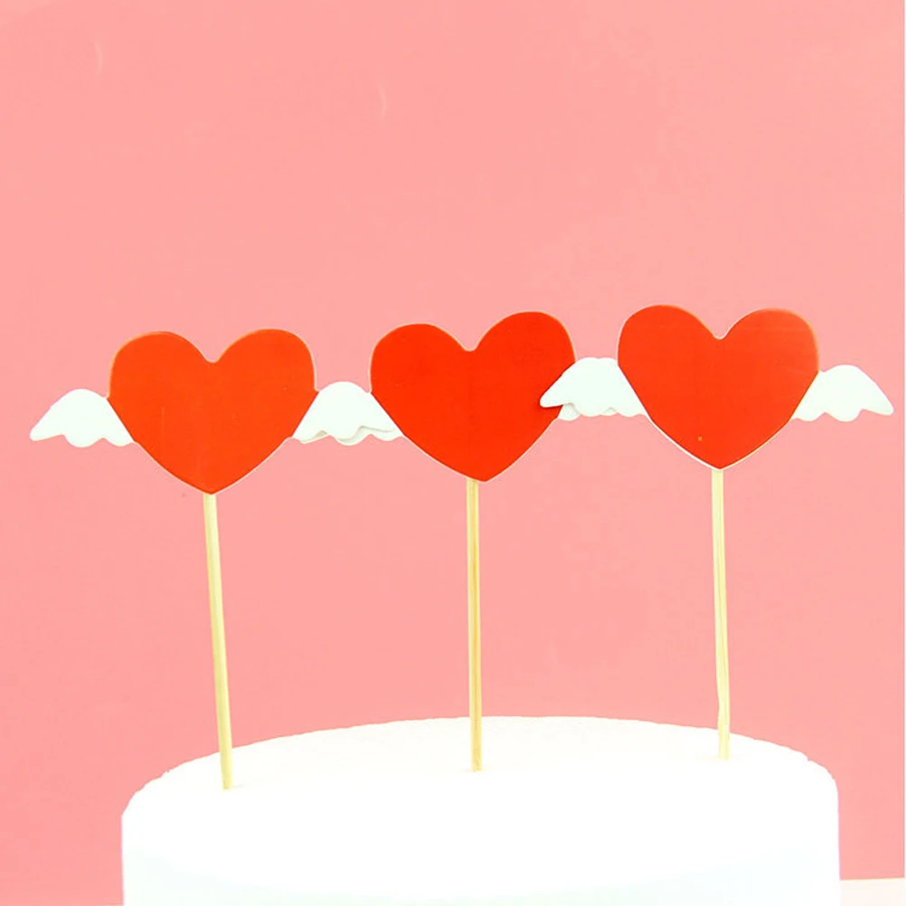 

24Pcs Heart Shaped Cupcake Toppers Food Grade Material Safe for Party Cake Dessert Decoration Picks Cake Toppers