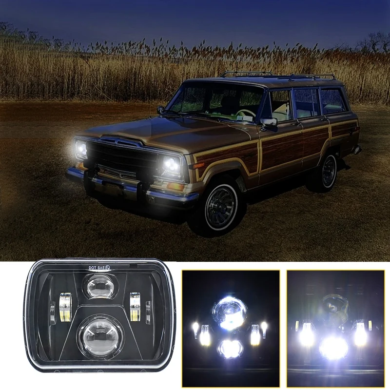 300W 30000LM 7Inch H4 Led Headlight High Low Beam For Wrangler SUV Truck Offroad Motorcycle Waterproof Amber+White 6000K