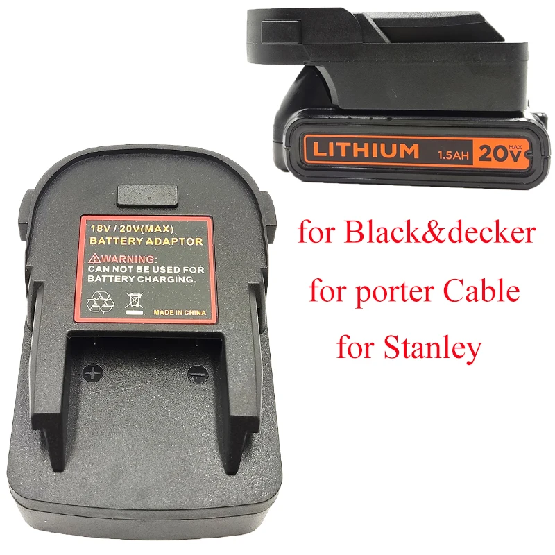 

Battery Adapter for RIDGID & AEG 18V Tools Converter Compatible for Black&decker/porter Cable/Stanley 18V/20V Lithium Batteries