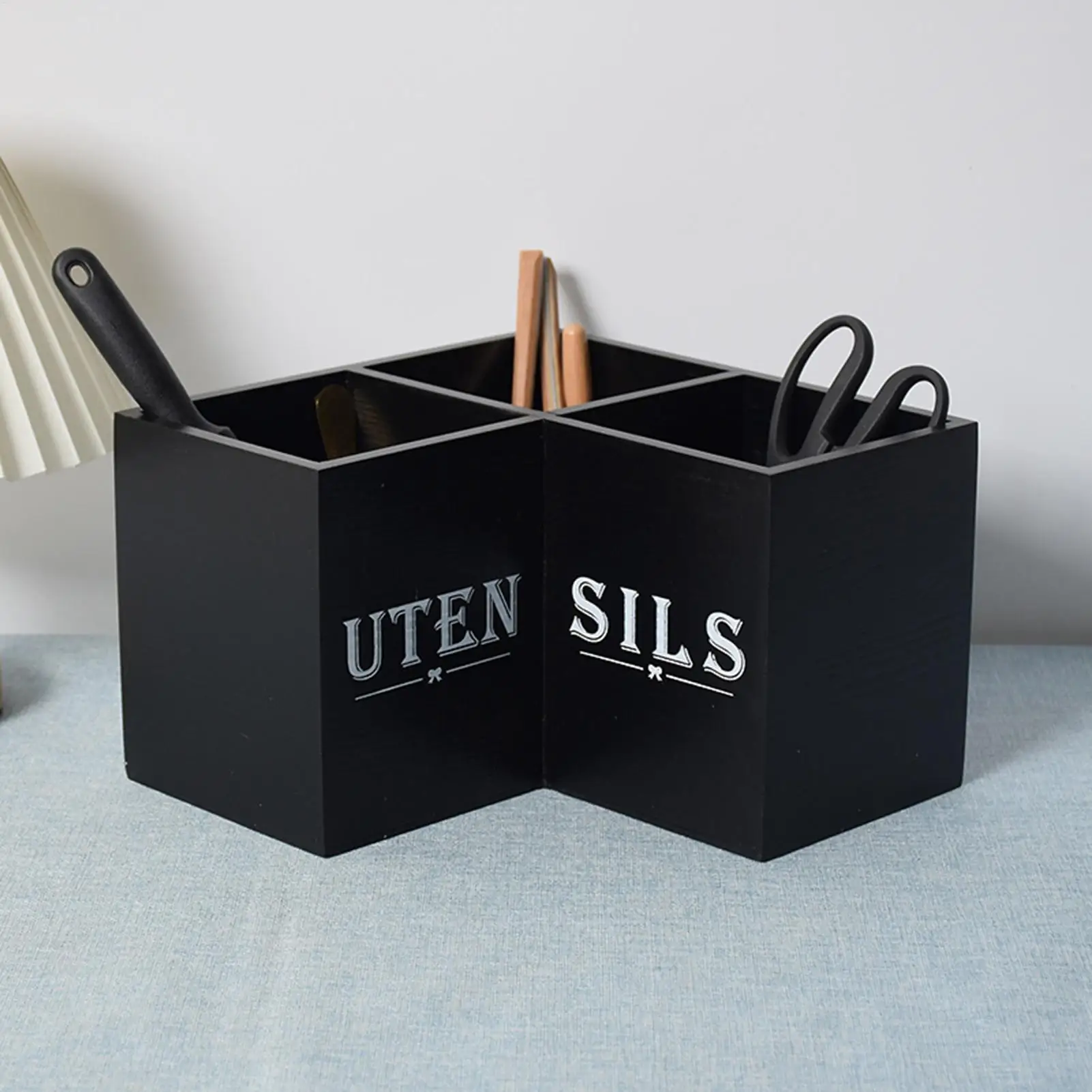 Kitchen Utensil Organizer Counter Wooden Dinnerware Storage Tray Utensil Holder for Kitchen for Silverware Cutlery Flatware