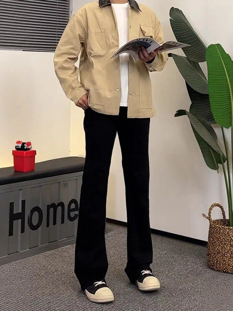 

Bla Le Blade Men's Jeans Straight Leg Micro Flared Elastic mid Waist Casual Wear All Seasons Faionable Durable