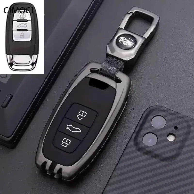 

For Audi A4L/Q5L/A6L/A3/Q3/Q2L/A5/Q7/A8/Q4 E-tron Zinc Alloy Car Remote Key Case Cover Shell Keychain Accessories
