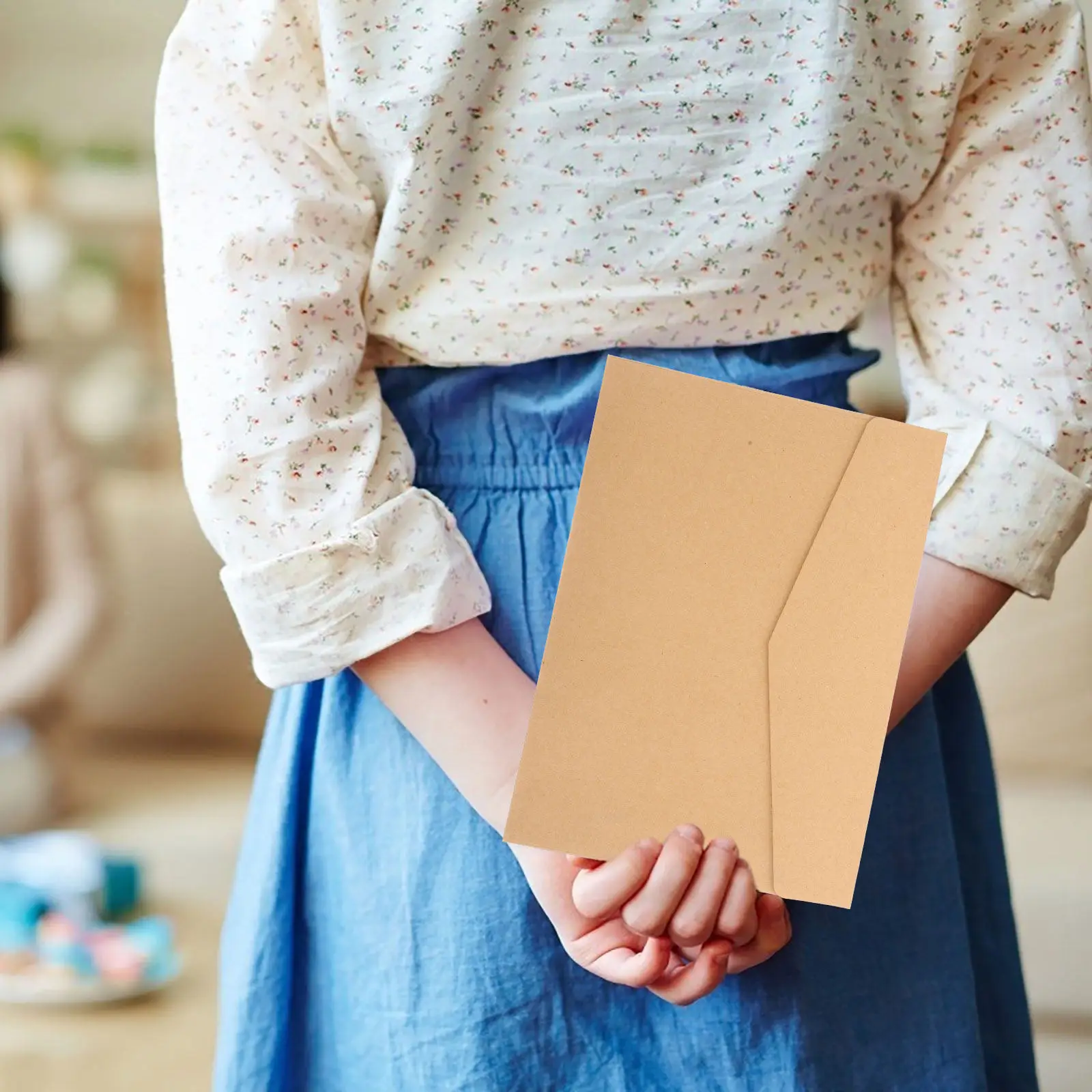 

1Set Brown Kraft Paper Envelopes Self-Sealing Reusable Sturdy for Thank You Notes Greeting Cards Invitations Stationery Photos