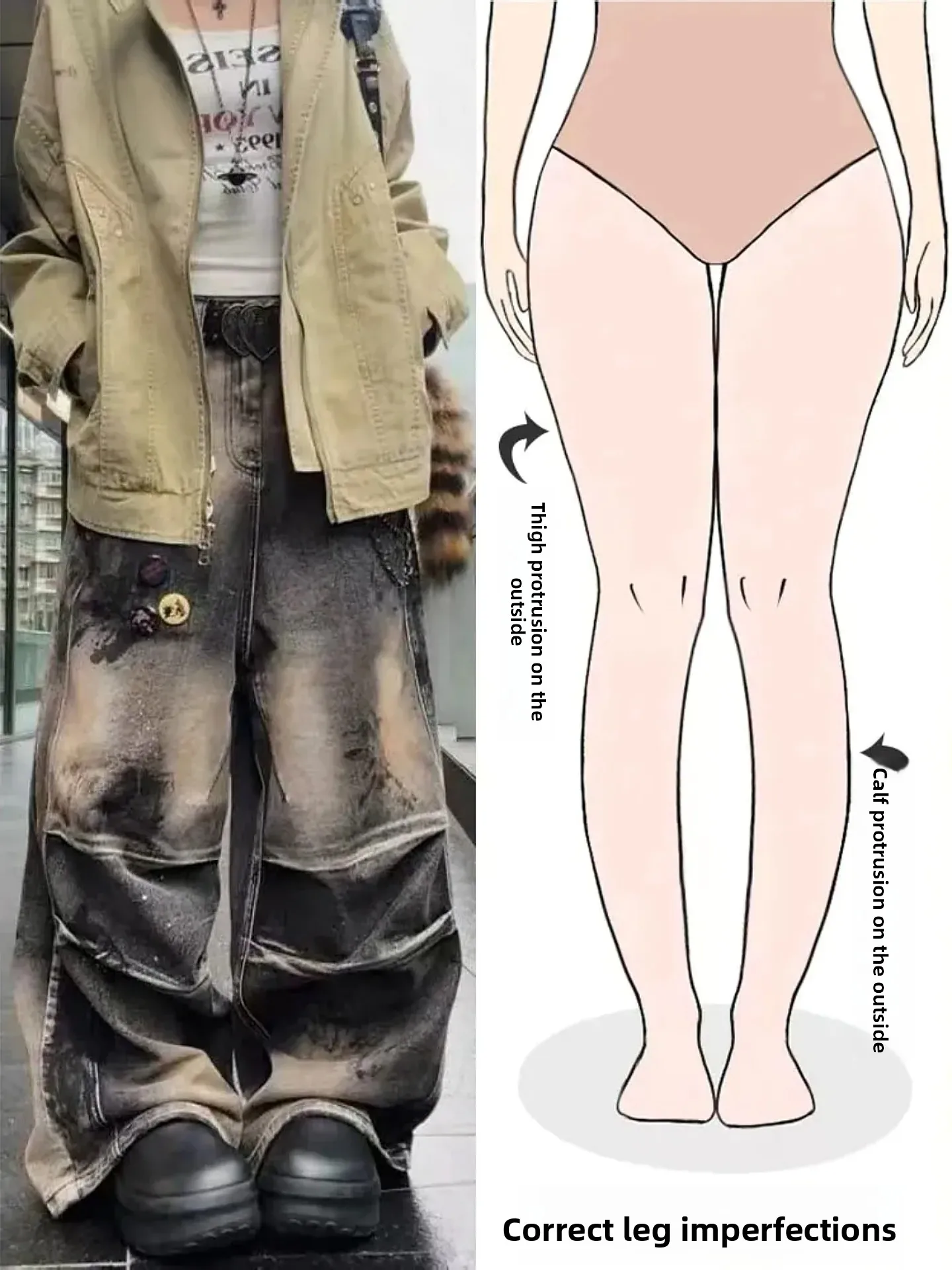 

Американские ретро-джинсы с плиссировкой, свободного кроя, с широкими штанинами, женские, в стиле High Street, для фигуры типа «груша», осенняя новинка