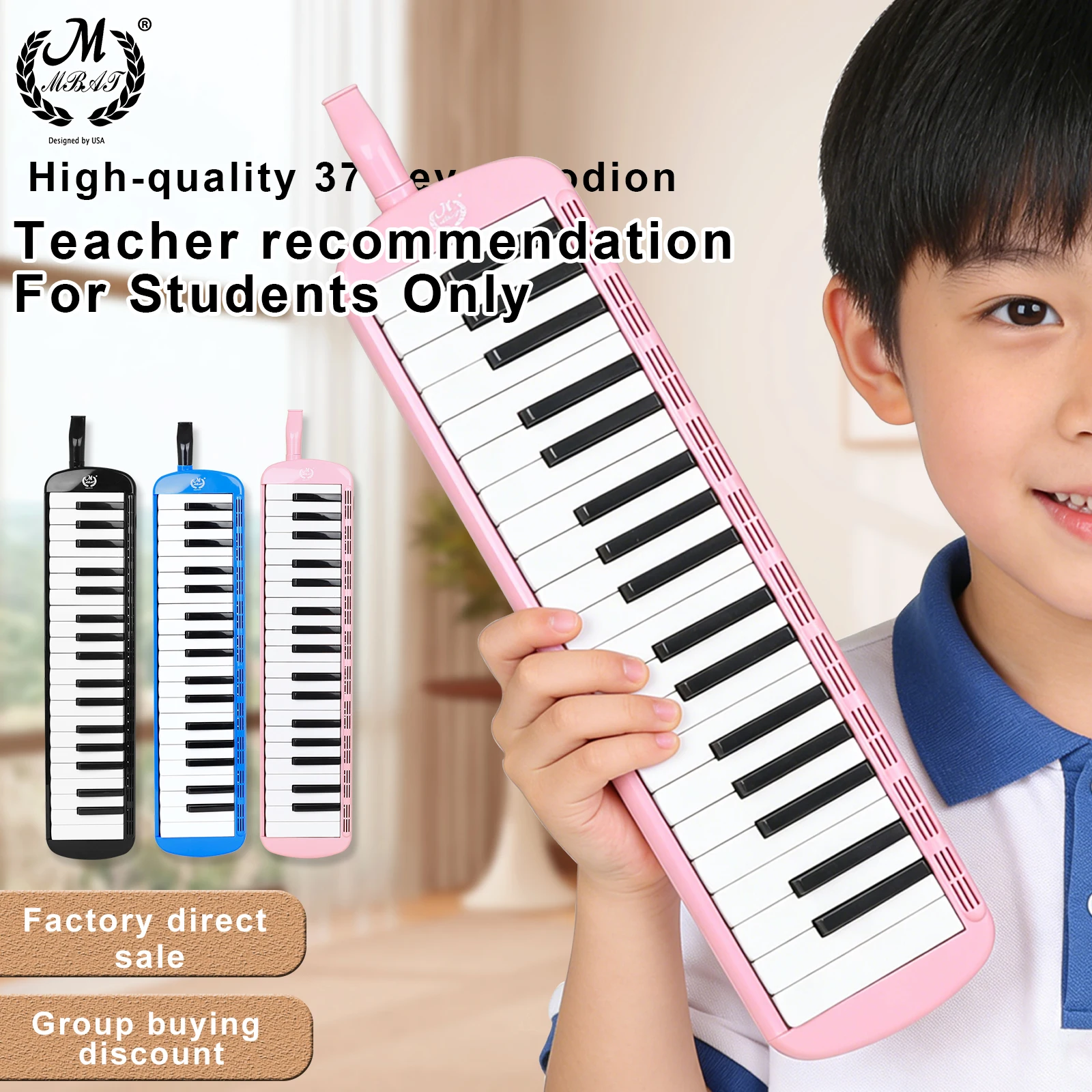  M MBAT 32/37 Key Melodica ABS Resin Body Brass Reed Plate with EVA Hard Case Portable Melodica for Beginners Performance