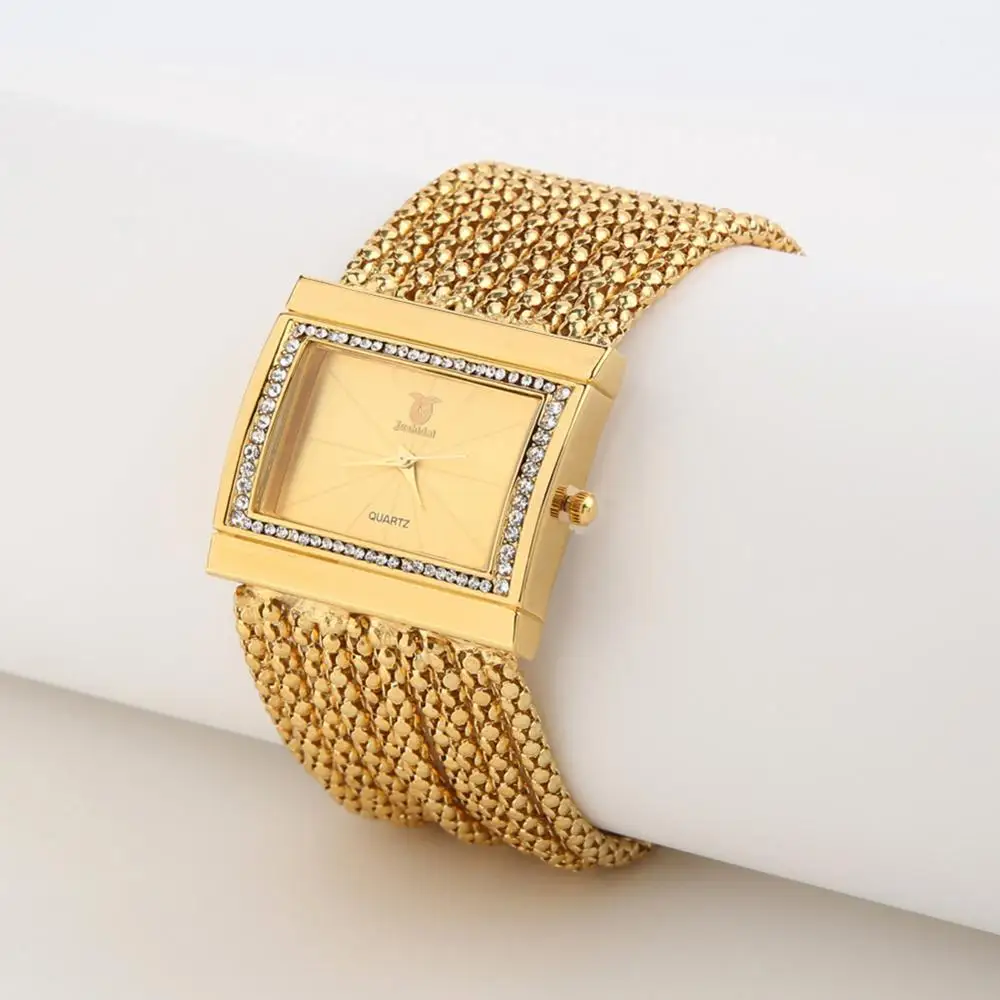 女性用マルチレイヤークォーツ腕時計、ビーズ合金ブレスレット、アナログファッション