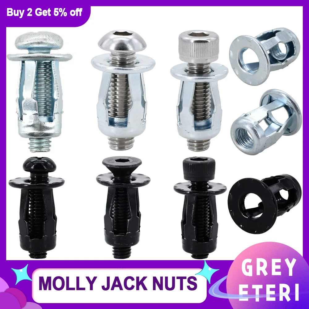 Petal Shape Metal Rivet Nut Screw Hexagonal Phillips Bolt Panel License Plate Clamp Lock Expansion Jack Nut Rivetnut M4 M5 M6 M8
