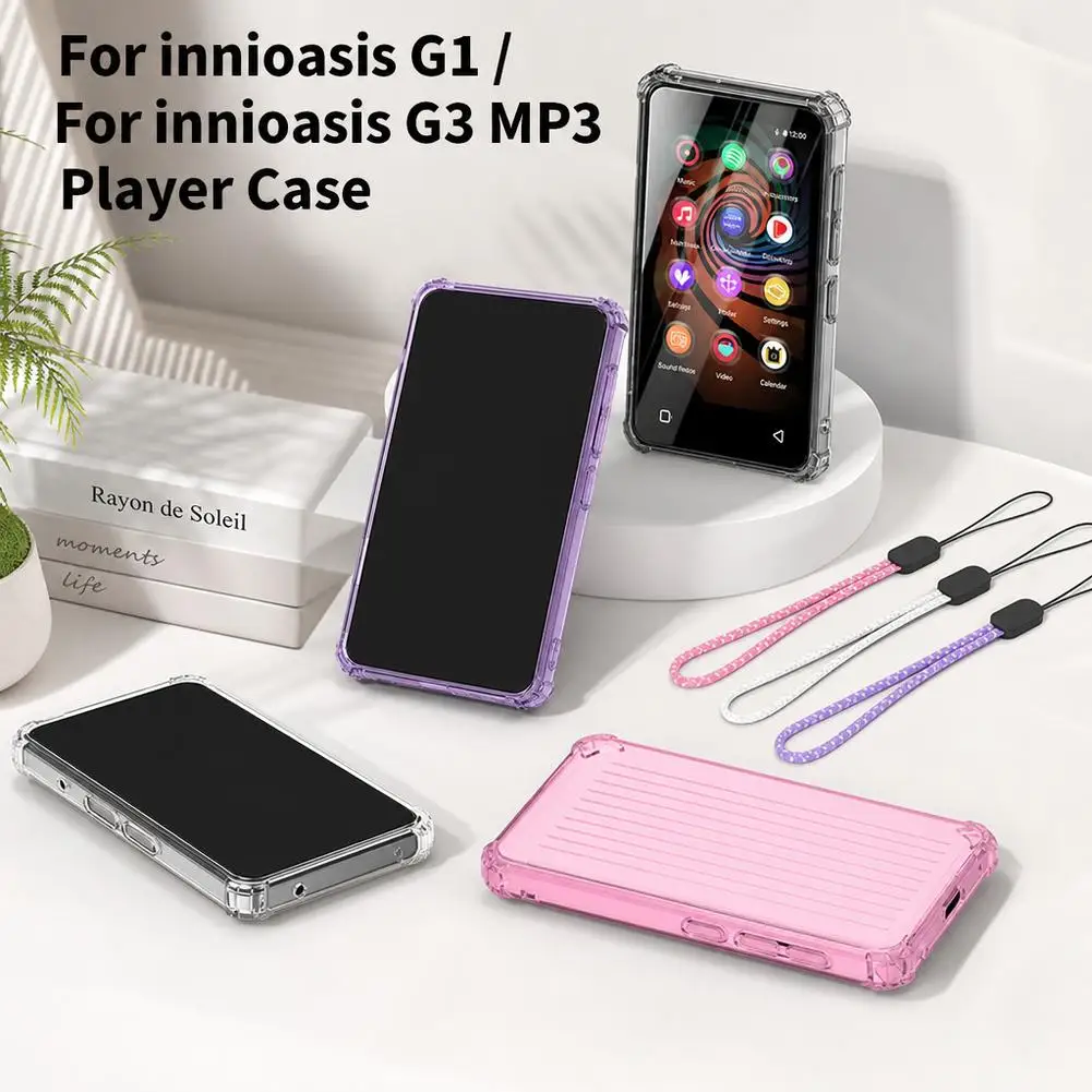Case For innioasis G1 G3 Clear Soft TPU Protective Cover Shockproof Sleeve Skin With Lanyard Strap MP3 Player Accessories