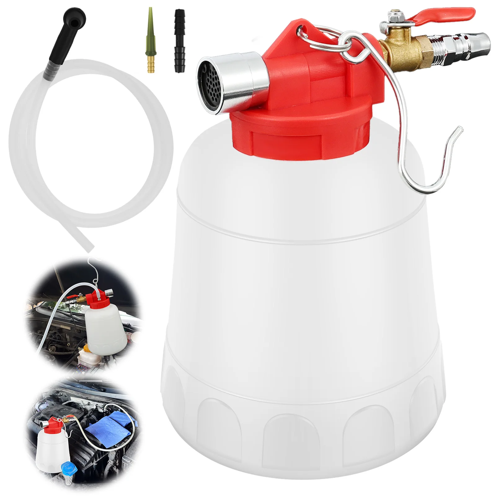 

Vacuum Brake Bleeder Kit 1.5L One Person Pneumatic Brake Fluid Bleeder and Flush Kit with Transparent Hose for Cars Motorcycle