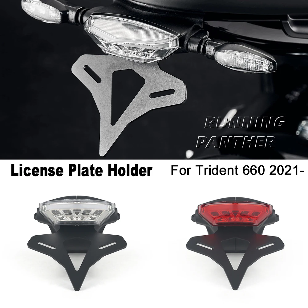 

NEW for Trident 660 2021- Motorcycle license plate holder integrated taillight black tail neat rear mudguard attachment suitable