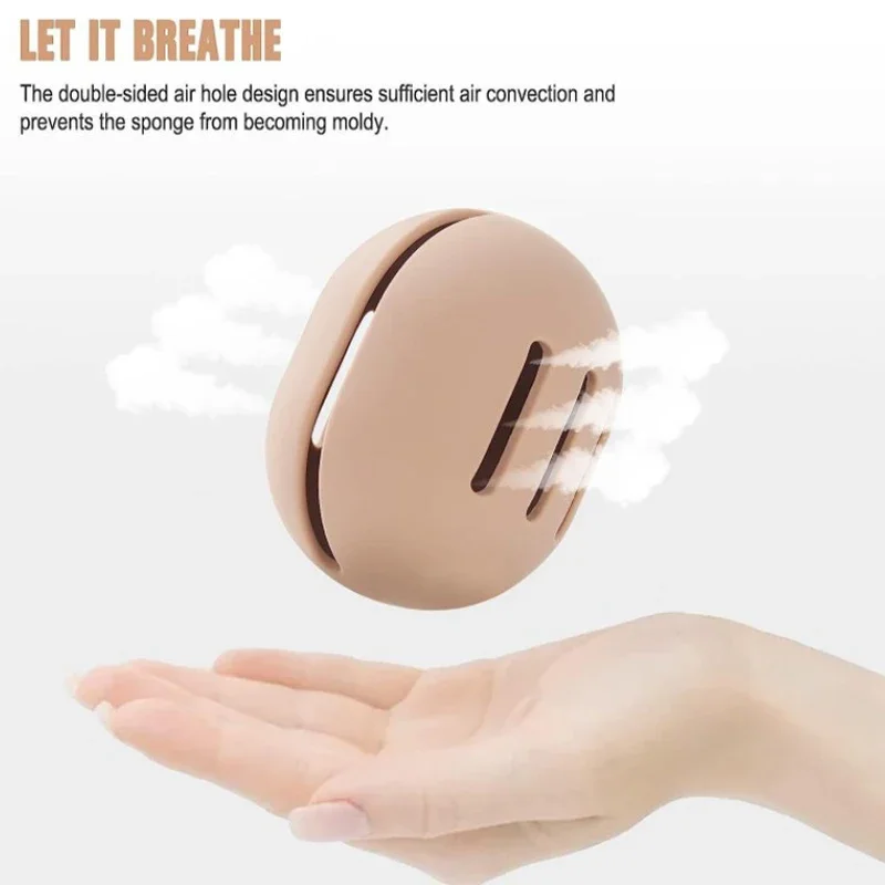 1pc suporte de esponja de maquiagem eco-friendly silicone multi-buraco beleza esponja caso de armazenamento viagem portátil cosméticos puff titular caixa