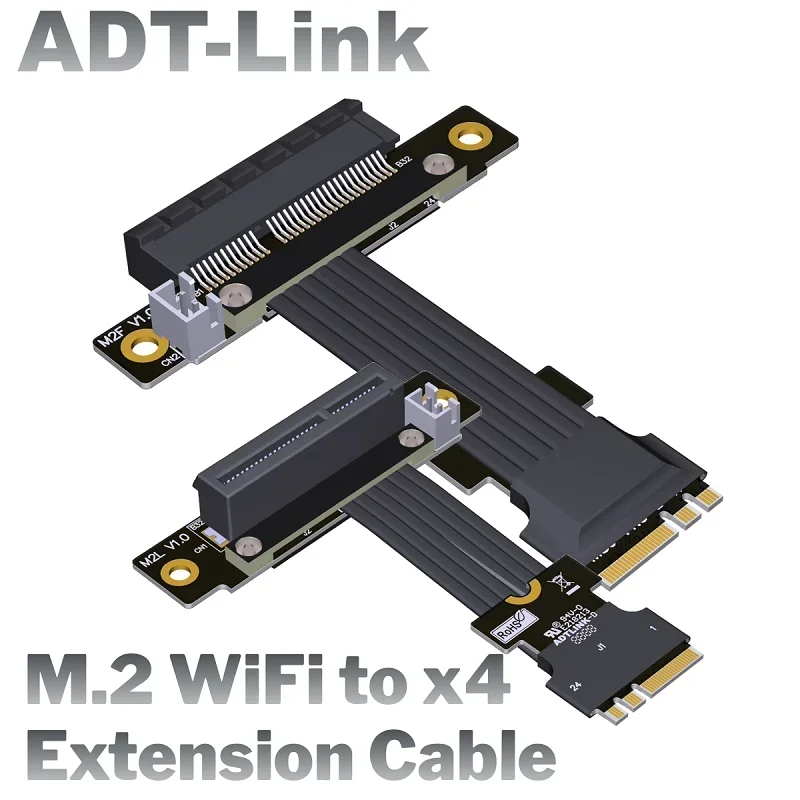 

ADT-Link Mainboard M.2 NGFF Key A.E.WiFi To PCI-E X4 Adapter Cable for PCIe x4 Audio Card, Wireless LAN Card to M.2 A.E Extender