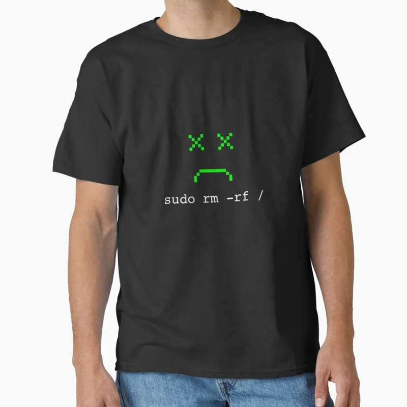 

Sudo RM RF Funny Ubuntu Linux software engineer gift T-shirt for developer large size Adult Tops S-6XL mens clothing