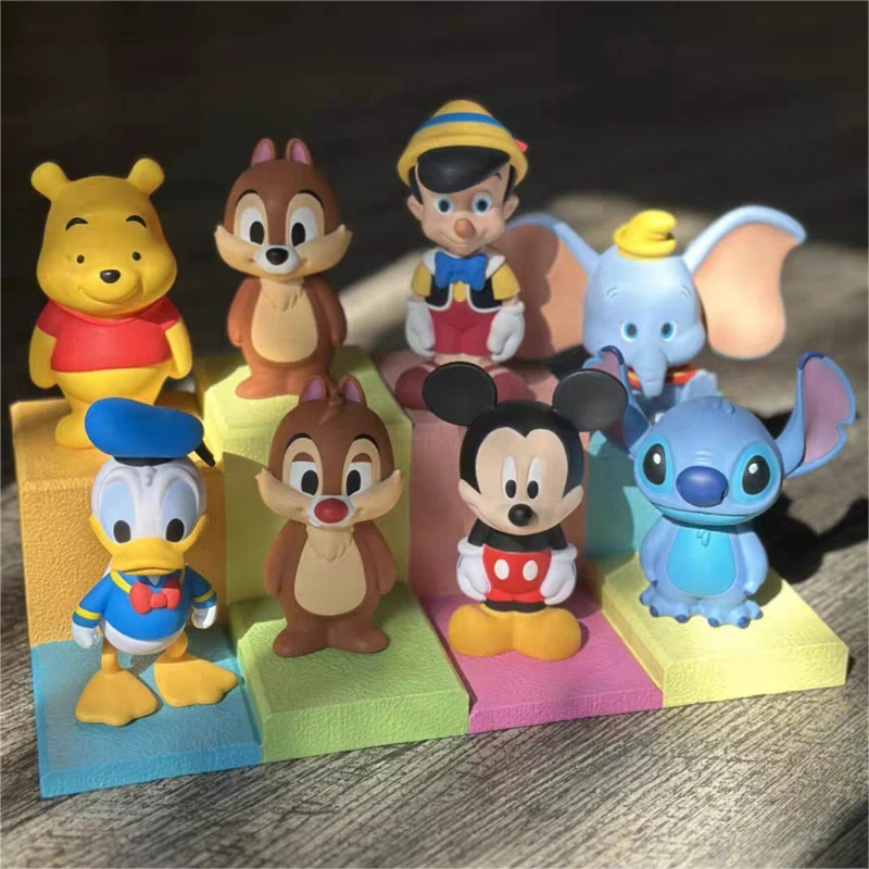 Disney Classics VIN-BLOP Series Series Stitch Donald Duck Dumbo Dale Chip Pinocchio Mickey Winnie Action Figure Dolls Toys Model