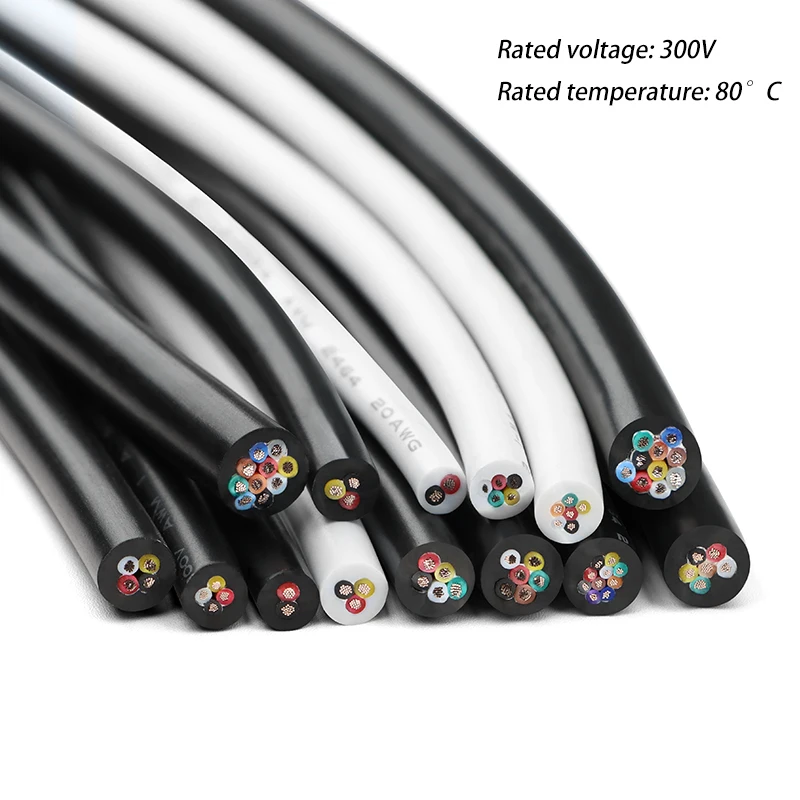 1 متر UL2464 سلك متعدد النواة AWG30 28 26 24 22 20 18 16 14 PVC قناة غمد 2 3 54 5 6 7 8 9 10 النوى إشارة التحكم كابل نحاسي