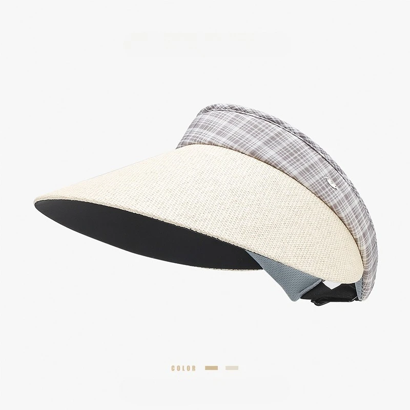 Sombreros de sol a la moda para mujer, gorras de verano portátiles con clip, gorra de paja multifunción plegable para viajes al aire libre ﻿