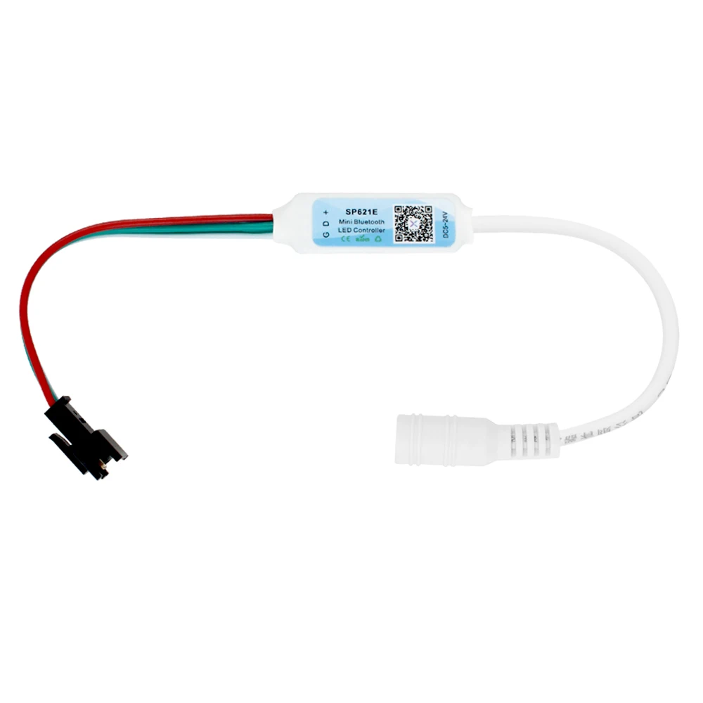 Mini contrôleur de Pixel LED SP621E, Bluetooth DC5-24V, contrôle par application, USB/DC pour WS2811 WS2812B SK6812, bande LED couleur de rêve, 5 pièces