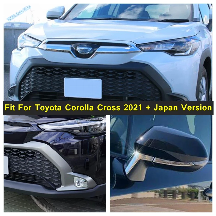 

ABS Car Fog Lights / Front Bumper Center Grille Strips Cover Trim For Toyota Corolla Cross 2021 - 2024 Japan Version Accessories