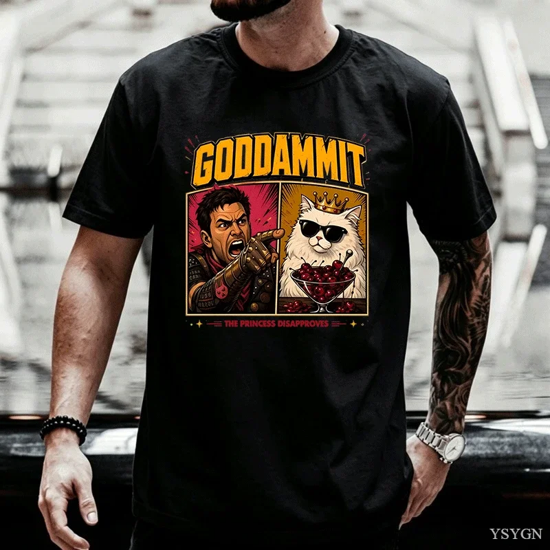 Dungeon Crawler Carl Vintage Men T Shirt Book Lover Tee Hi Zev Princess Donut T-Shirt Casual Round Neck Printed Cotton Tops