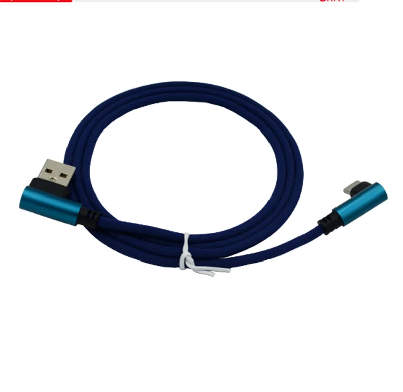 

2pcs/lot Cotton braided curved C type 90 degree charging cable USB Cable fast charging cables Cellphone data line phone