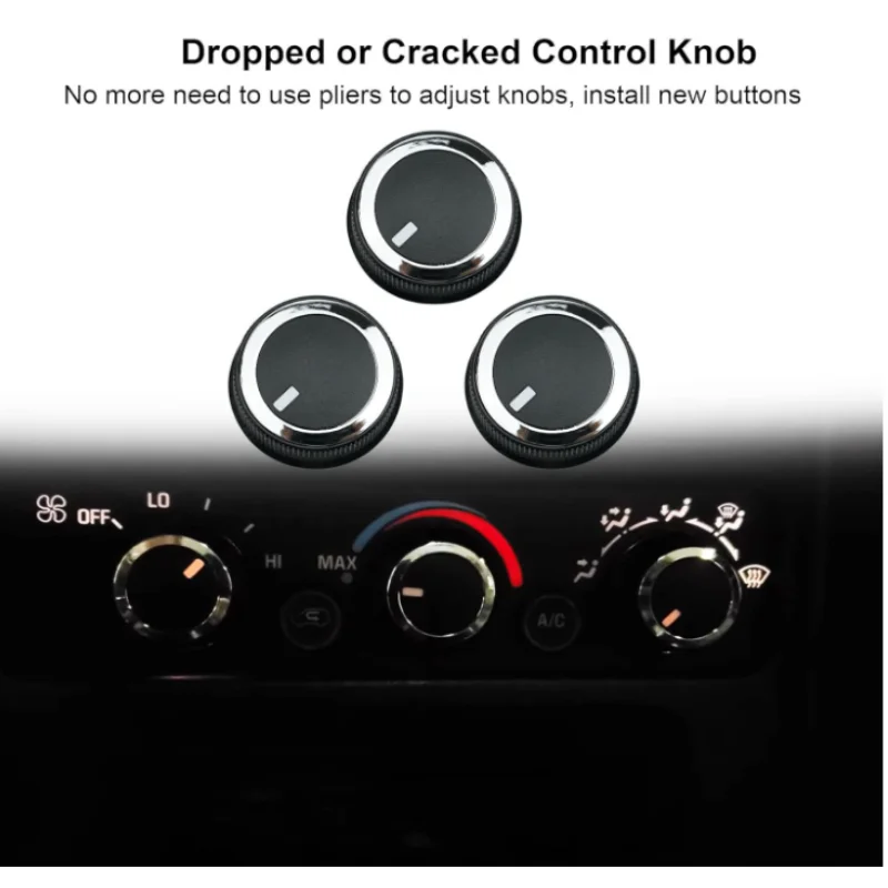 3pcs 84141127 AC Temperature Control Knob Fit for Chevrolet Express 2008-2021, Fit for GMC Savana 2008-2017
