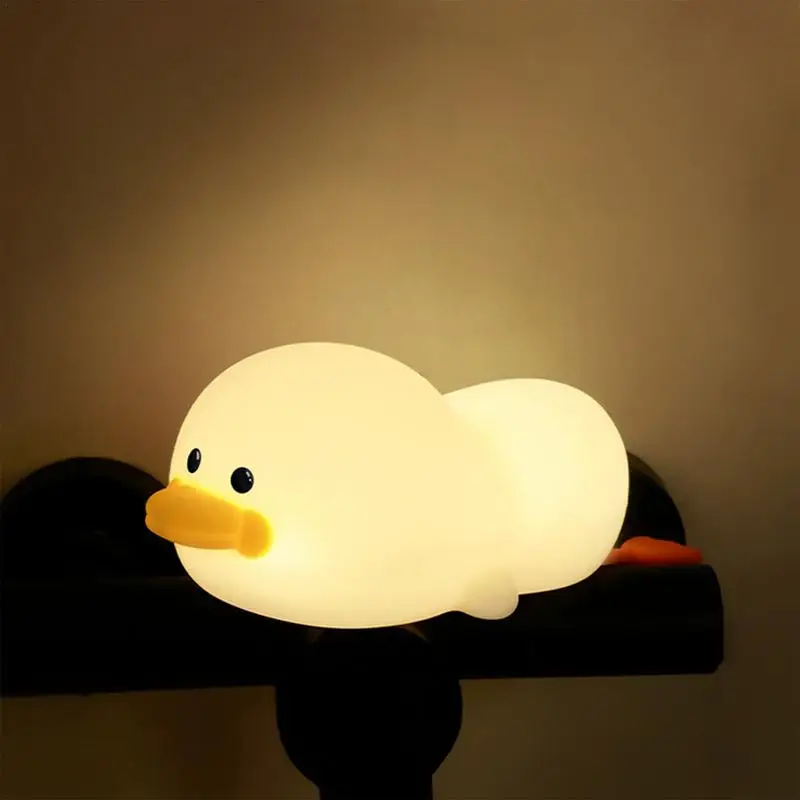 

Nursery Night Light Duck Bedside Dimmable Lamp Silicone Rechargeable Leisure Nursery Nightlight With Touch-Sensitive And 30/60