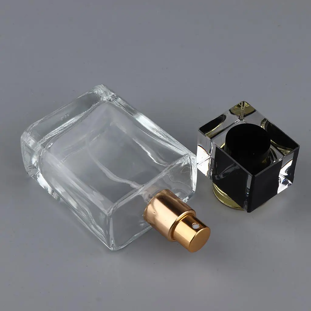 

Empty glass perfume scent bottle aftershave spray container 50ml