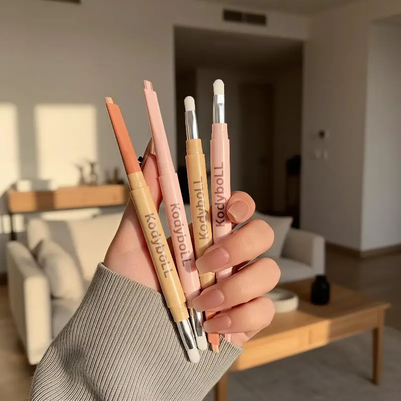Matte Dual-Tone Under-Eye Highlight Shadow Pencil Gentle Non-Irritating Nude Beige Brown Shades for Sensitive Skin Users