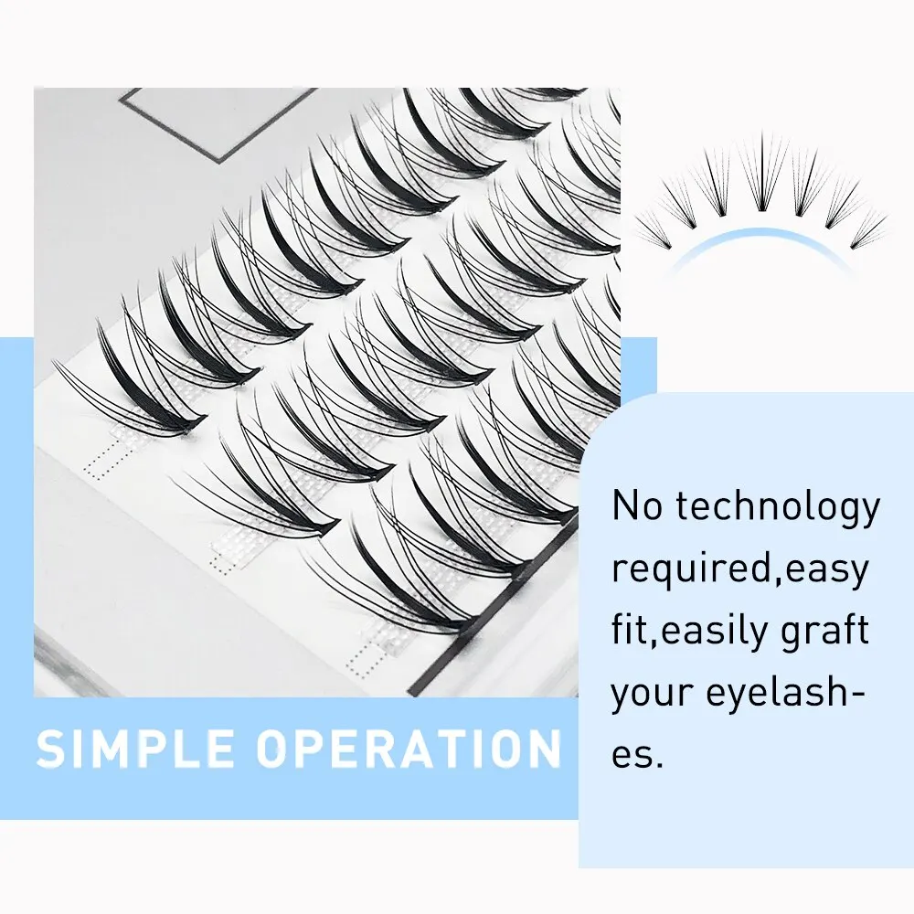 DIY Lashes Two Boxes 10P 20P Mix Heat Bonded A/M Shape Spikes Cluster Eyelash Extension 3D False Individual Makeup Premade Fan