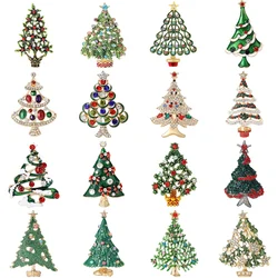 Christmas Rhinestone Christmas Tree Brooches for Women Unisex Enamel Botanical Pin Office Party Friend Gifts Jewelry Accessories