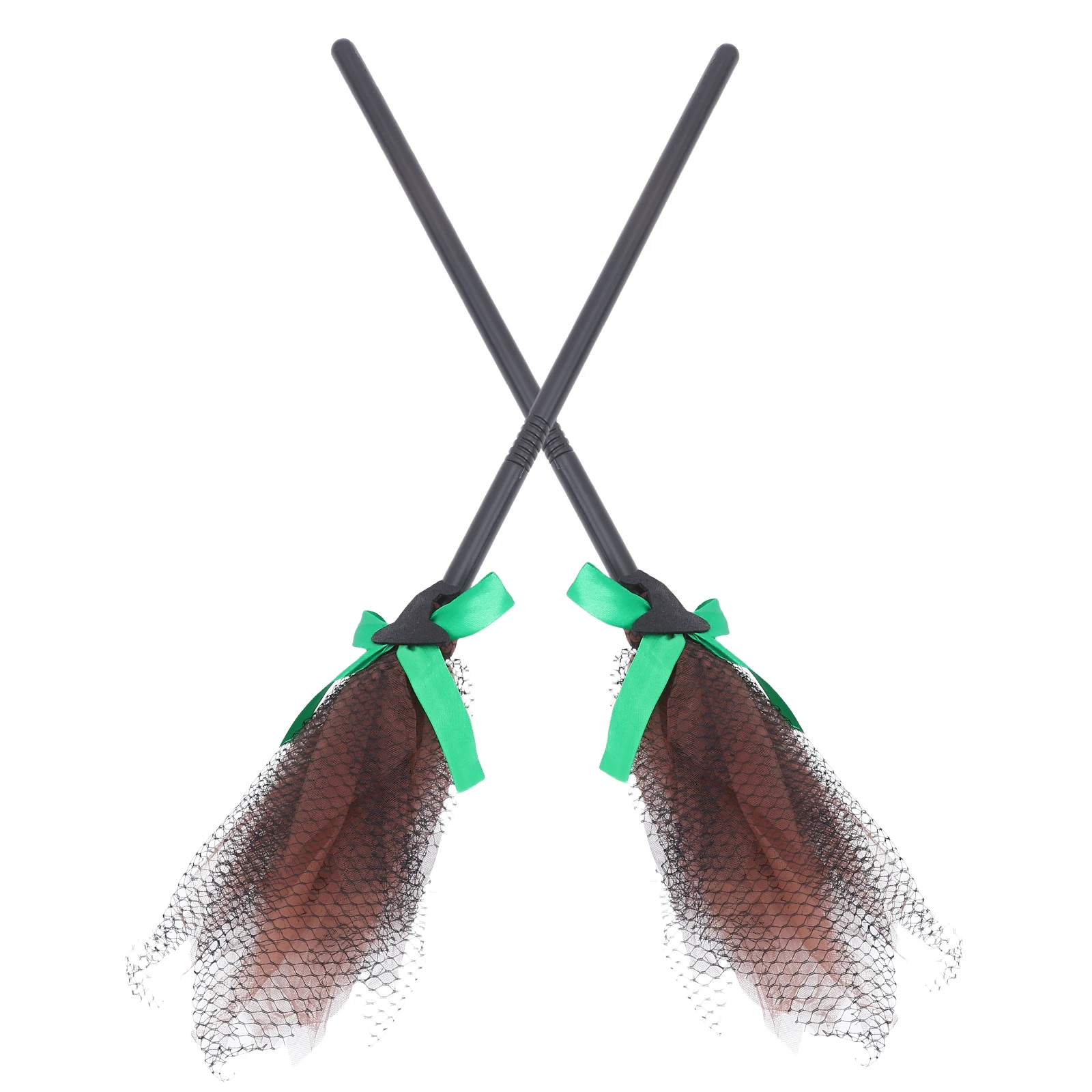

2pcs Halloween Witch Broomsticks Plastic Broomstick Props Detachable Costume Accessory Party Favors Flying Broomstick