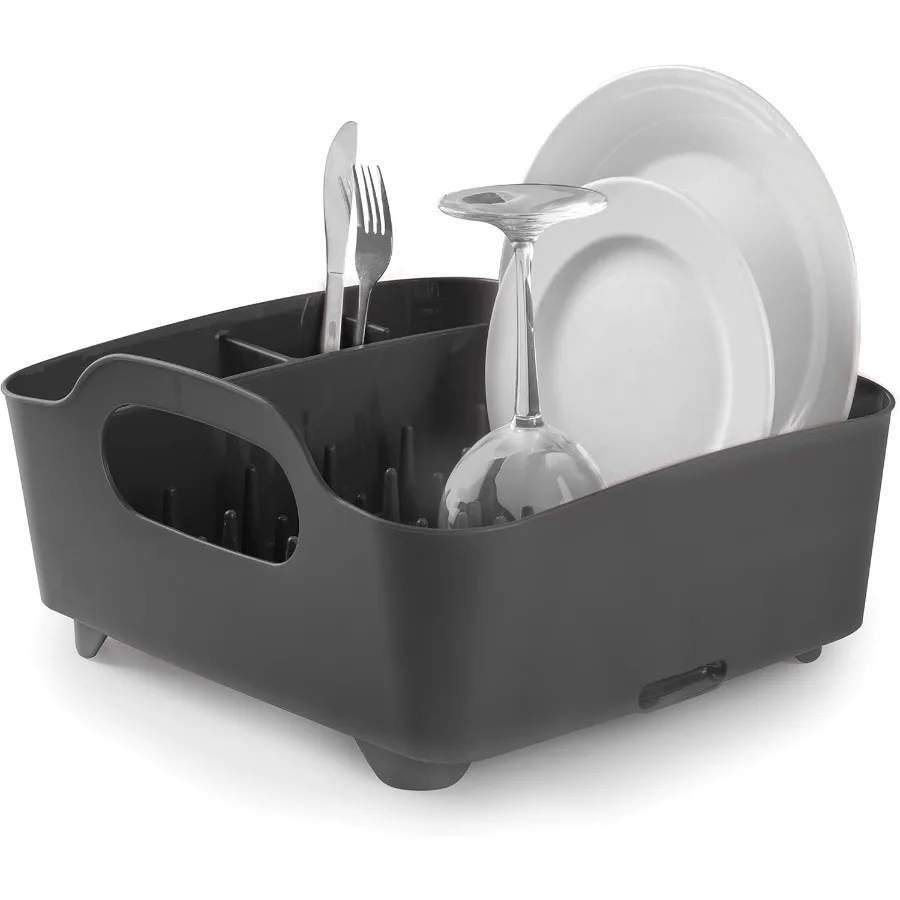 

Tub Dish Drying Rack Lightweight SelfDraining Dish Rack for Kitchen Sink and Counter at Home RV or Motorhome Smoke