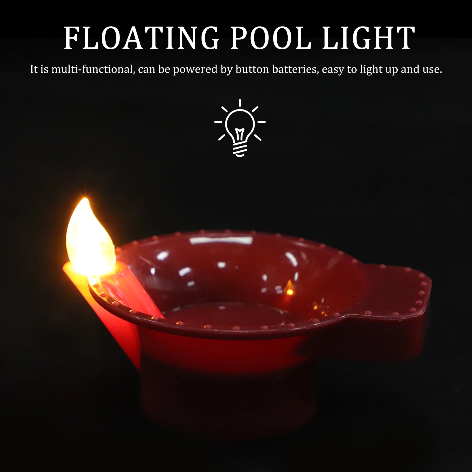 

12pcs Led Floating Tealights Flameless Waterproof Candles Warm White Light Decorative Lights For Wedding Home Pool Kitchen