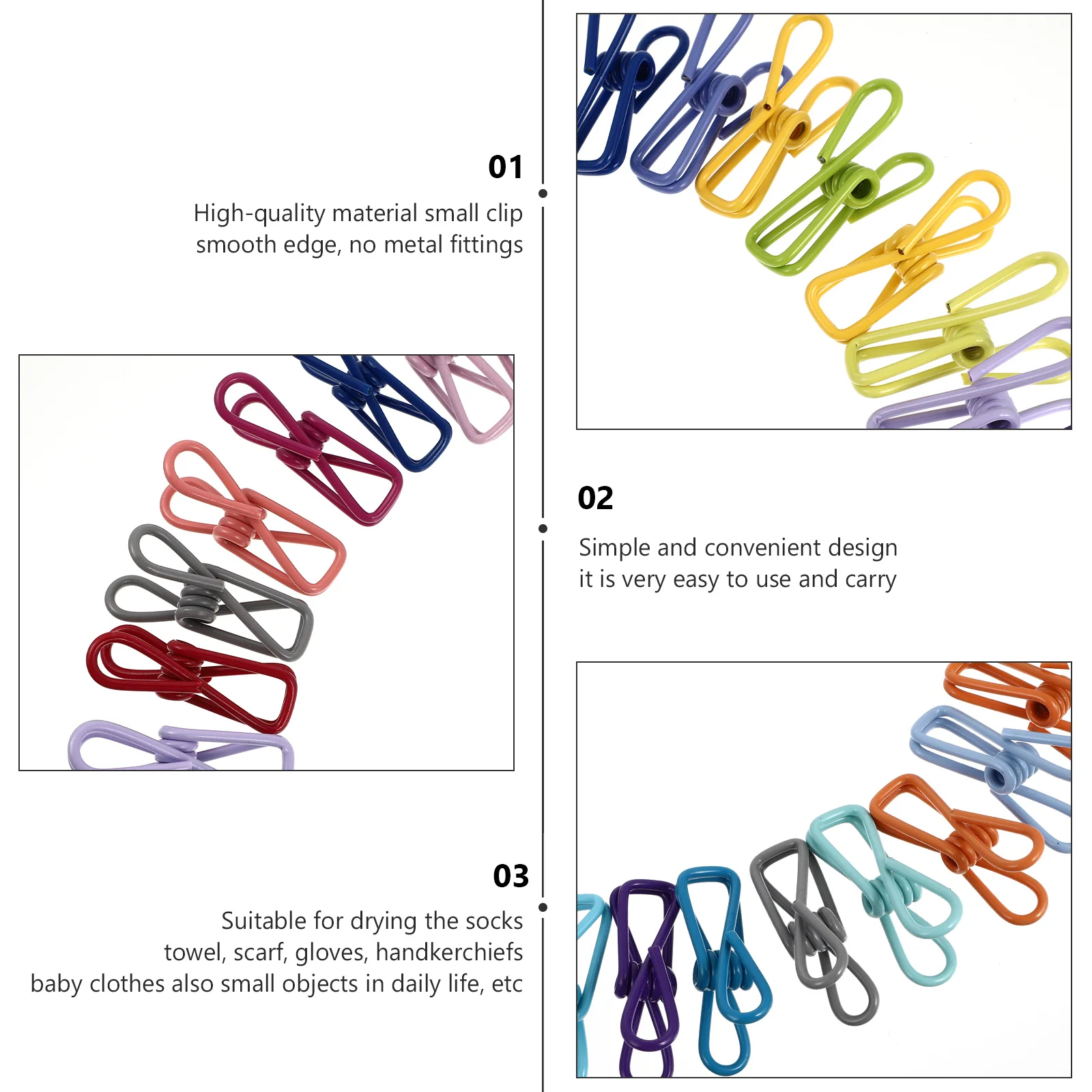 40Pcs Photo Fixing Clips Creative Small Clamp Windproof Clothes Drying Multifunctional Towel Sock Non-Slip Household