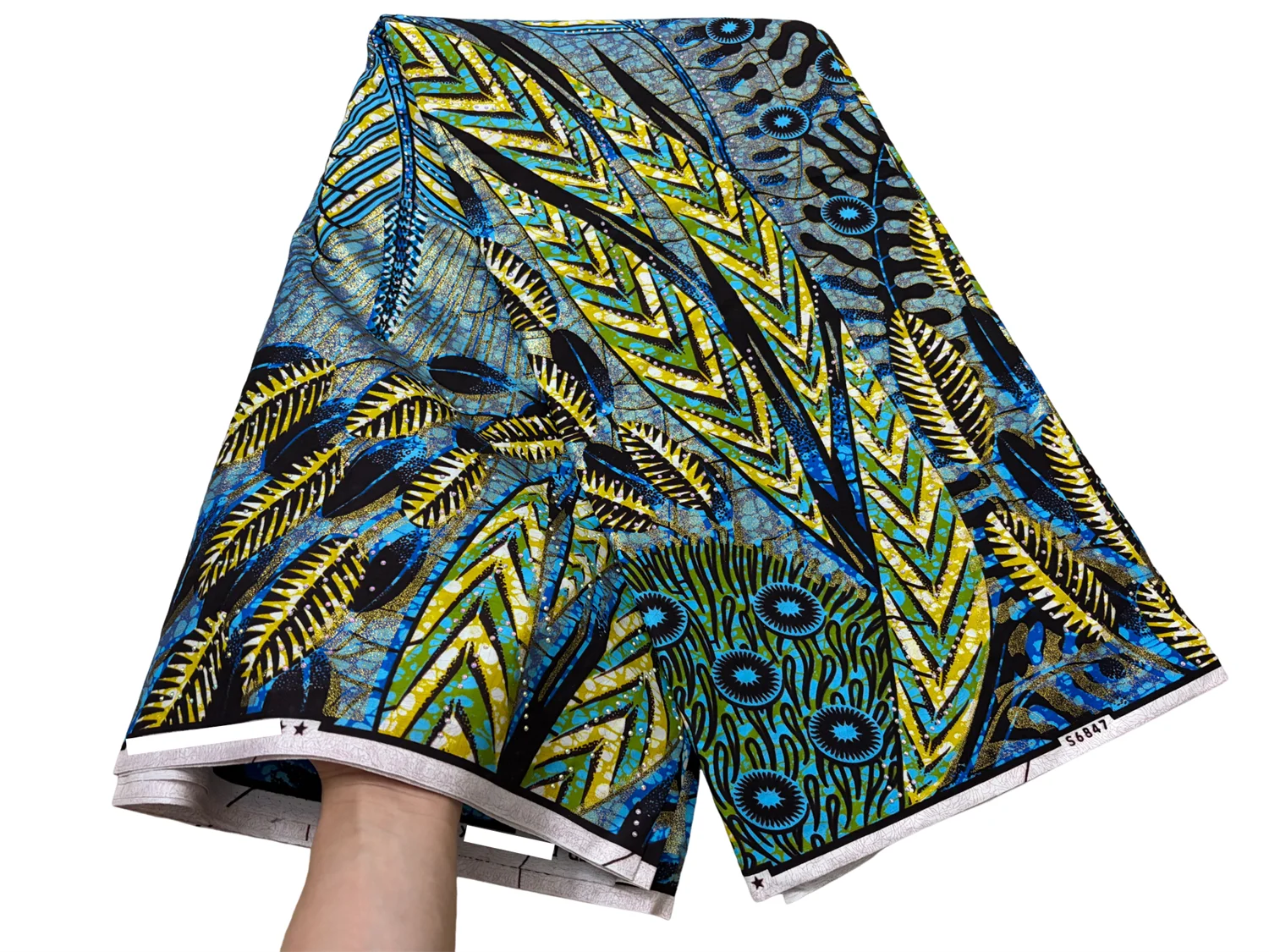 

100% Cotton African Gold Powder With Stone Wax Fabric Fashion Print Wax Ankara Fabric Ghana Nigeria Style Pagne Sewing Material