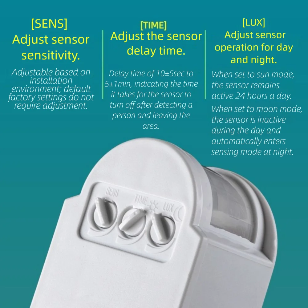 

Human Induction Infrared Light Sensor DC12/24V AC110-240V Human Body Sensor Automatic Smart Switch Human Sensing Controller